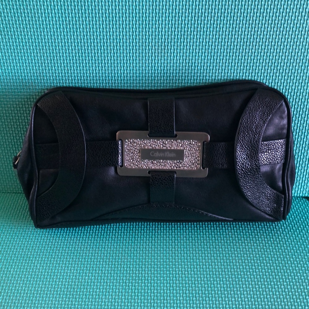 Calvin Klein Black Clutch with Silver Accents